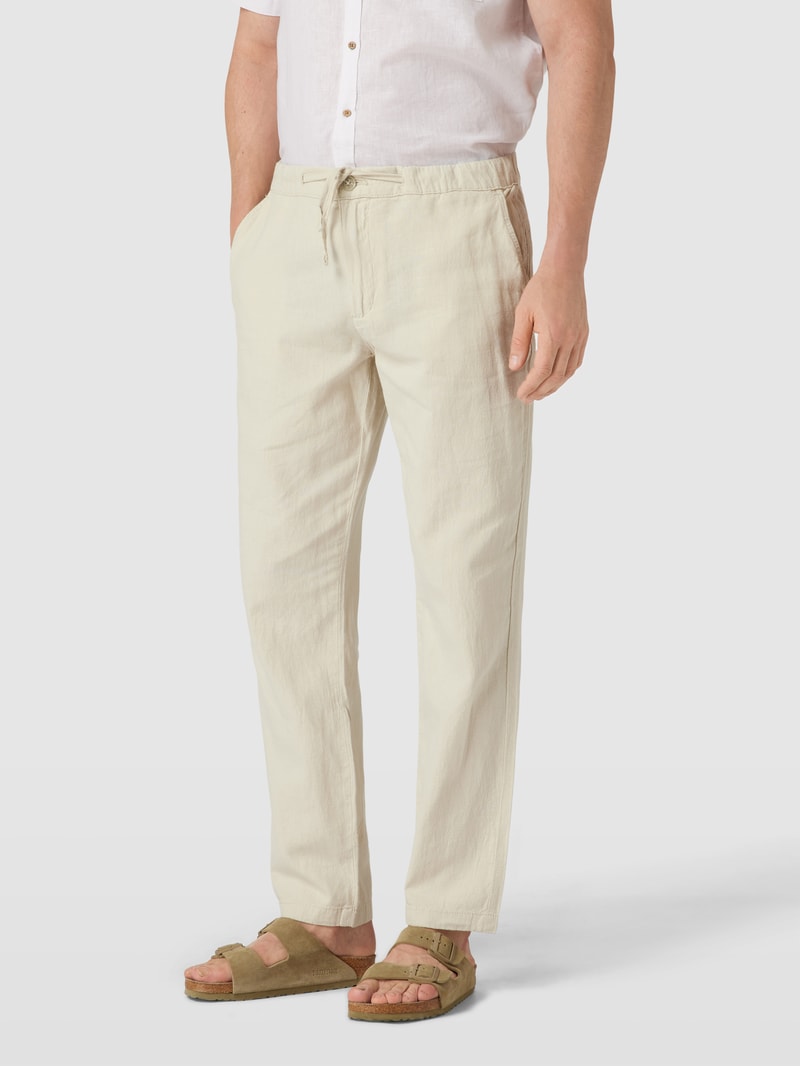 Hose mit Tunnelzug in offwhite meliert