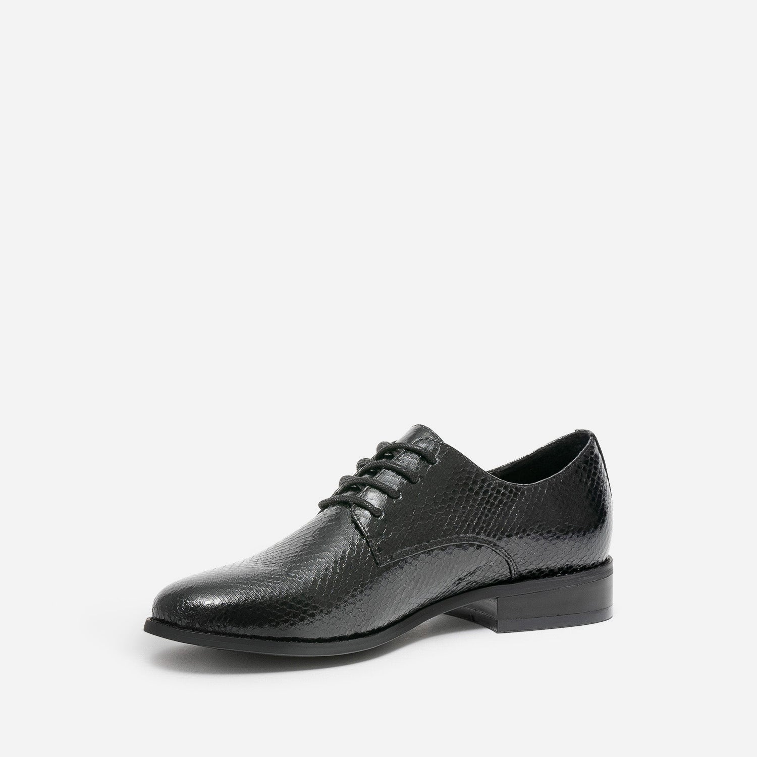 Derby éco-conçu noir verni effet python