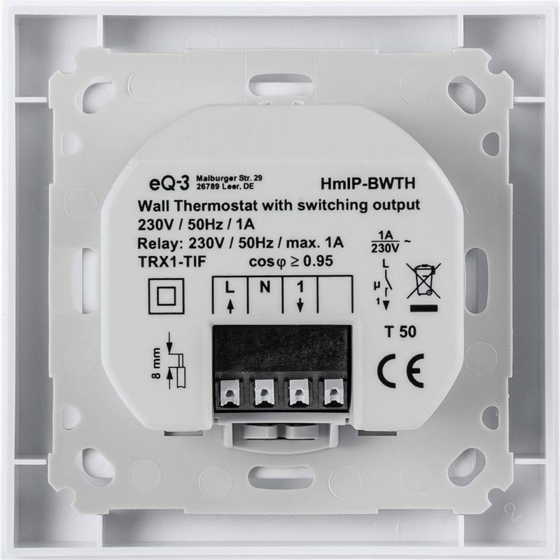 Homematic IP Heizkörperthermostat Wandthermostat mit Schaltausg. für Markenschalter (150628A0)