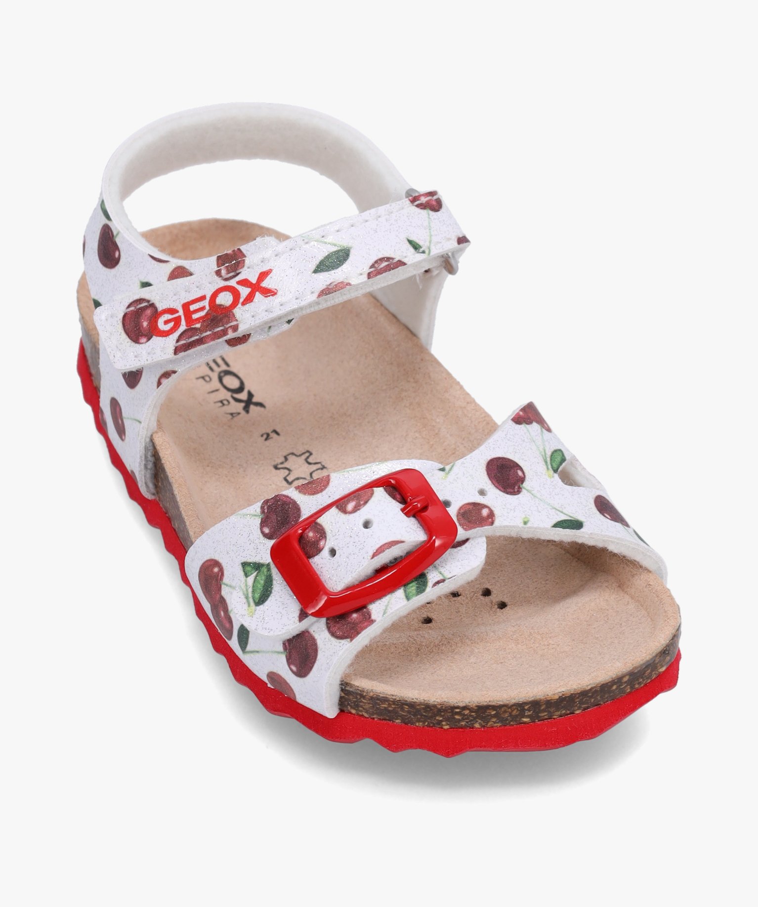 Sandales bébé fille à scratchs imprimées cerises - Geox blanc | GEMO