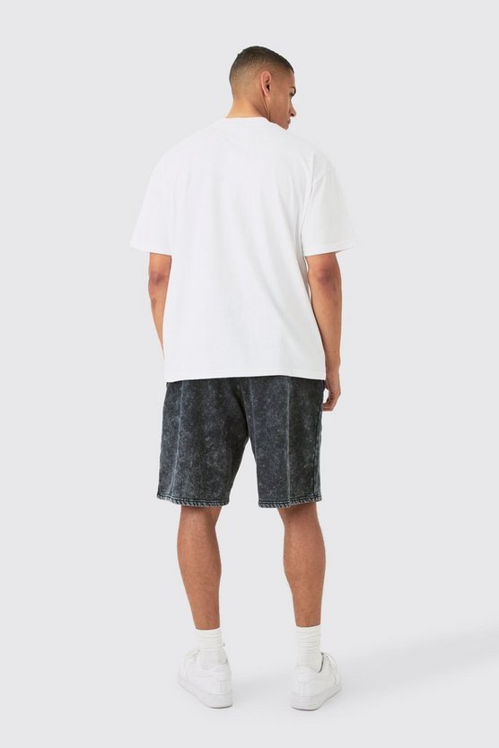 Jersey-Jorts mit Acid-Waschung