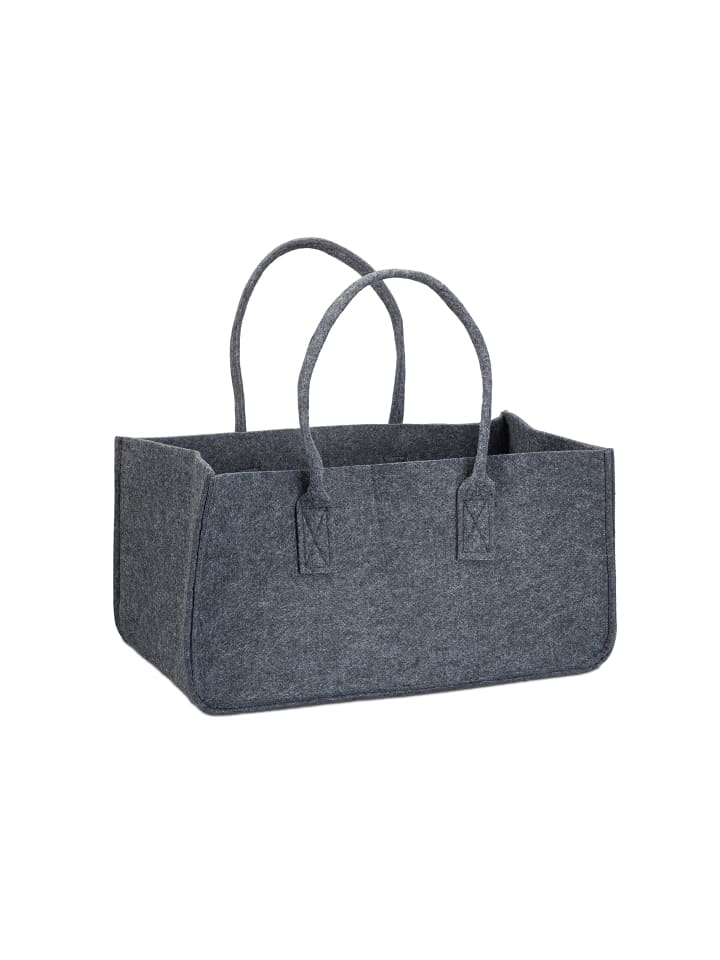 relaxdays 2x Kaminholztasche in Anthrazit - (B)25 x (H)25 x (T)50 cm günstig kaufen onesize