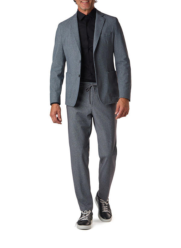 BOSS Black, Anzug Hanry-Genius, Slim Fit, Jersey waschbar, graublau
