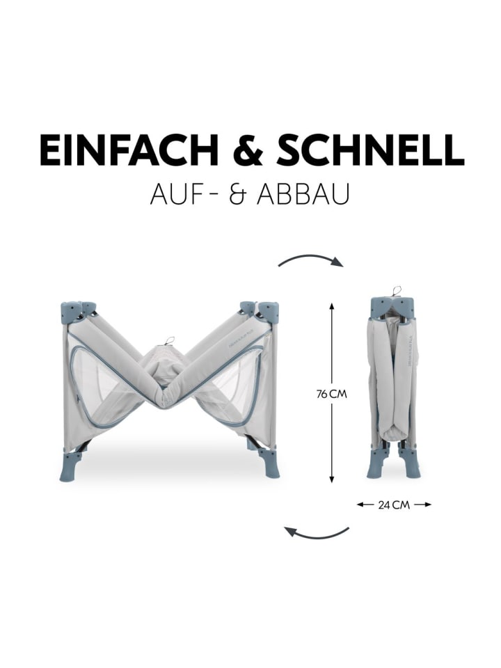 Hauck Reisebett Dream N Play Plus (mit seitlichem Einstieg) in grau,blau günstig kaufen onesize