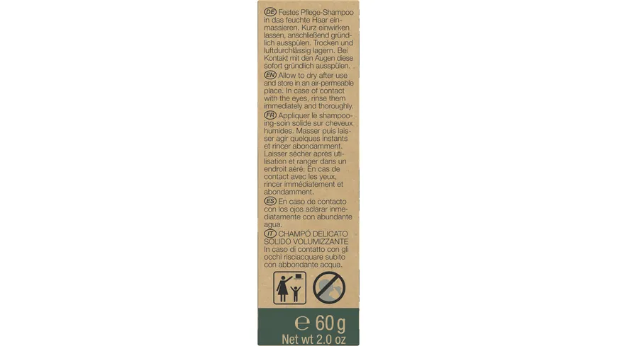 LOGONA Festes Pflegeshampoo Bio-Hanf und Lavaerde 60 g