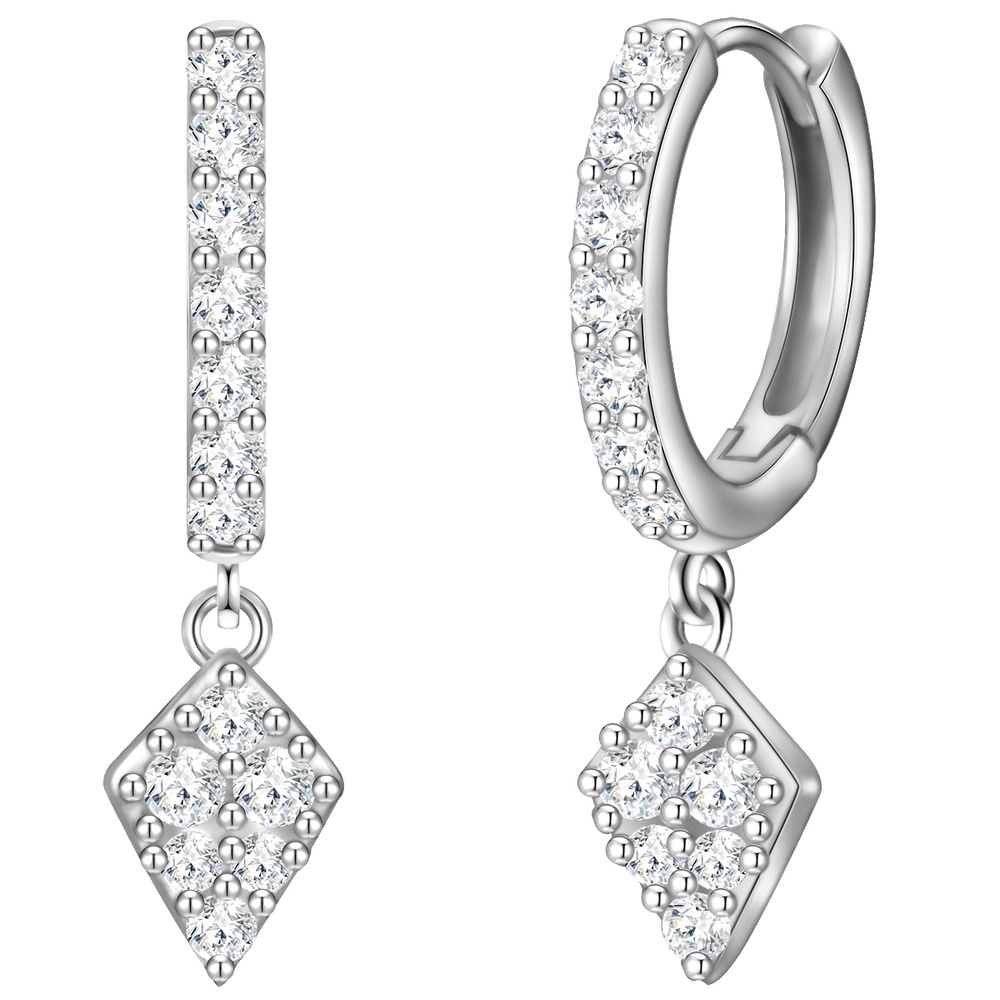 Glanzstücke München Créoles en argent Losange Argent sterling Oxyde de zirconium (CZ) en Argent Boucles d'oreilles