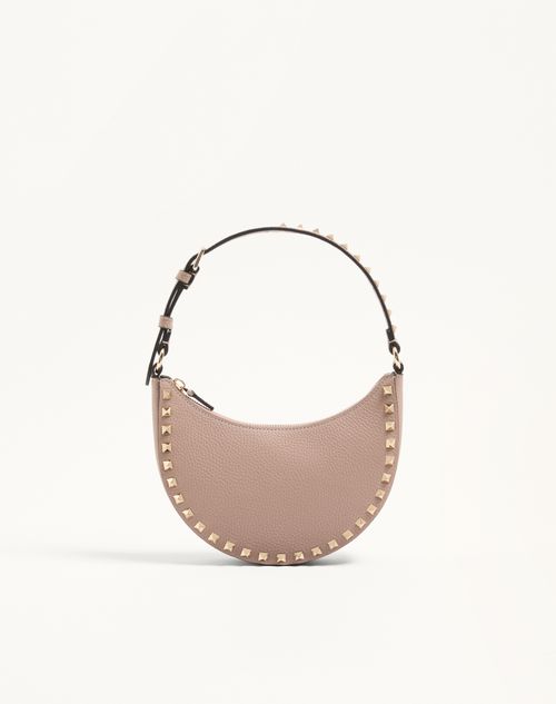 Mini Rockstud Hobo-tas van generfd kalfsleer