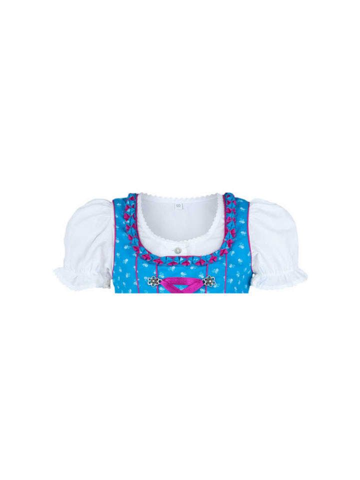 Nübler Kinderdirndl 3-teilig Emilia in Türkis-Fuchsia günstig kaufen