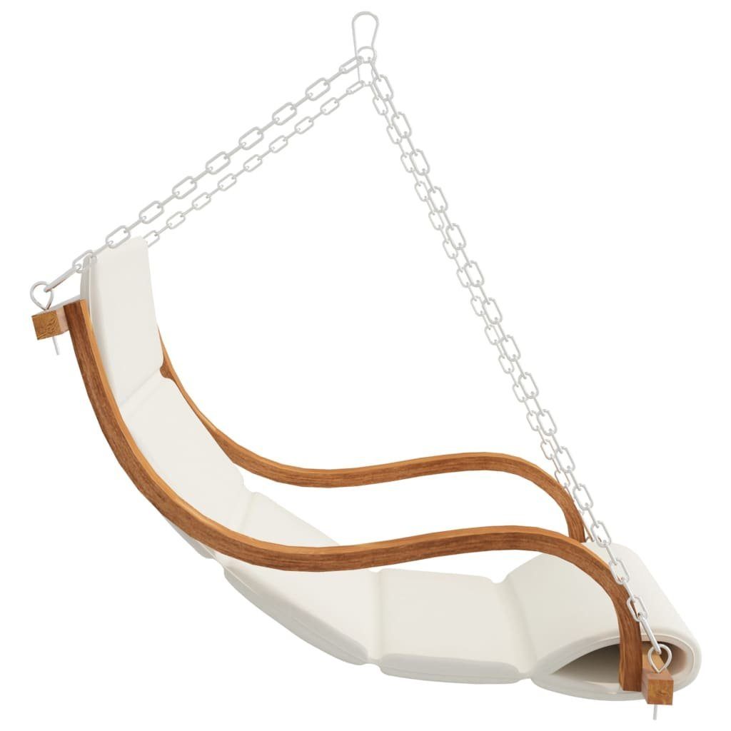 vidaXL Hollywoodschaukel Hängeliege mit Kissen Creme Bugholz mit Teak-Finish, 1 tlg.