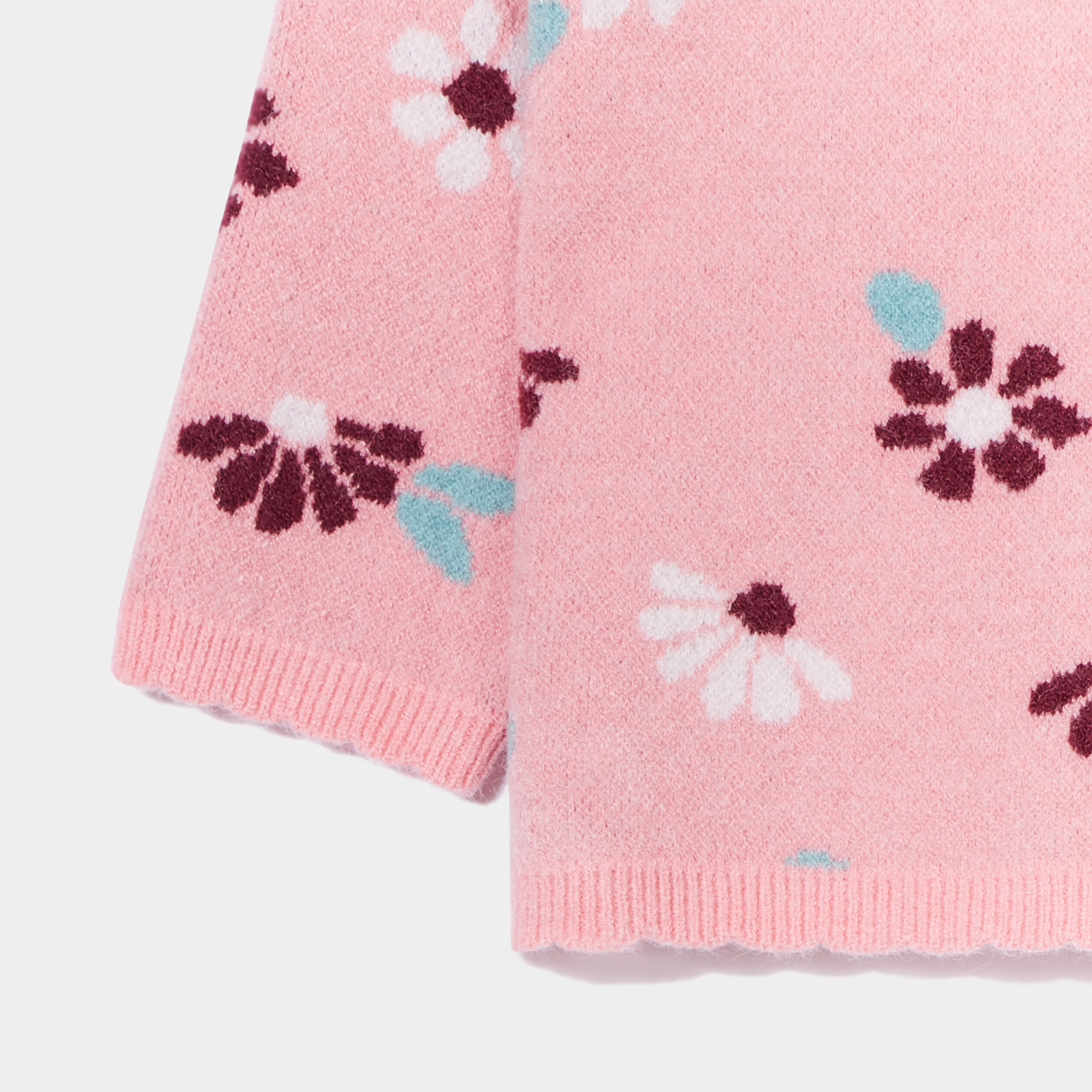 Pull boutonné bord festonné Creeks rose bébé fille | La Halle