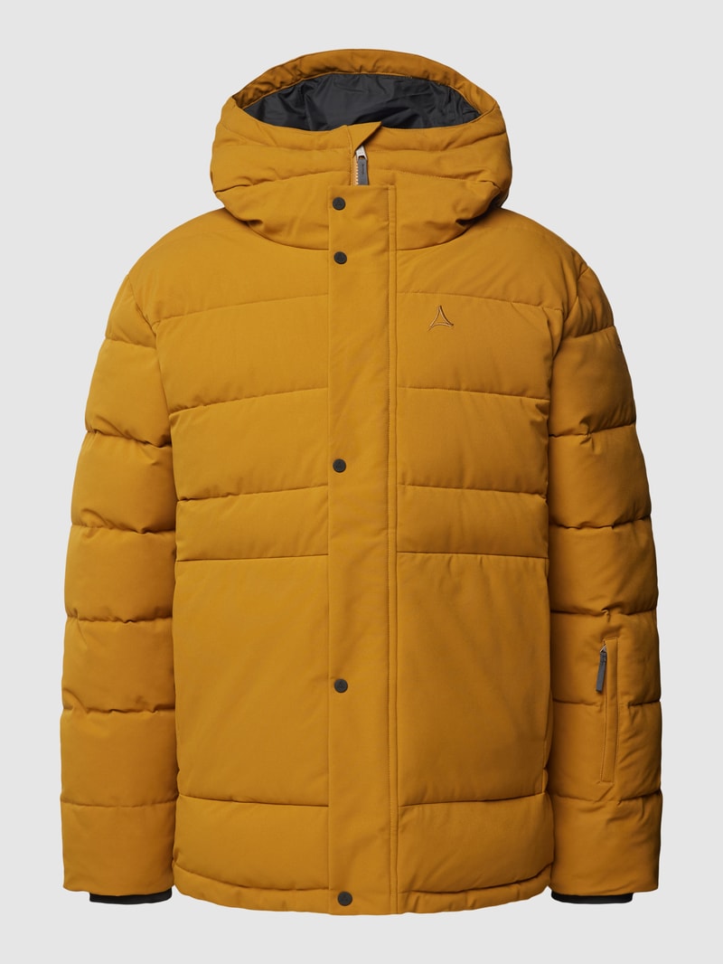 Steppjacke mit Label-Stitching Modell 'EASTCLIFF' in senfgelb