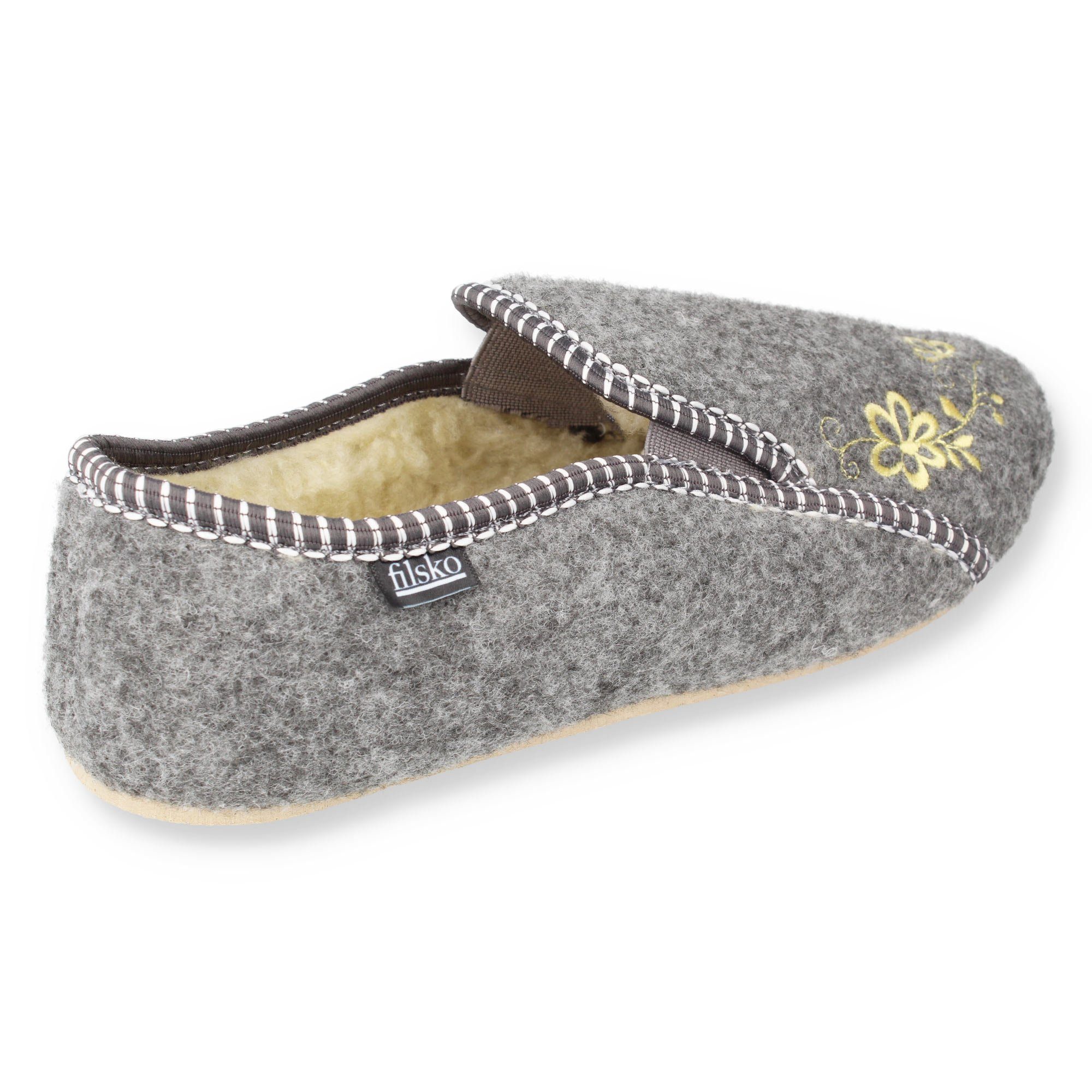 filsko Winter HausSchuhe / Pantoffeln für Damen Slipper mit Schafwolle gefüttert