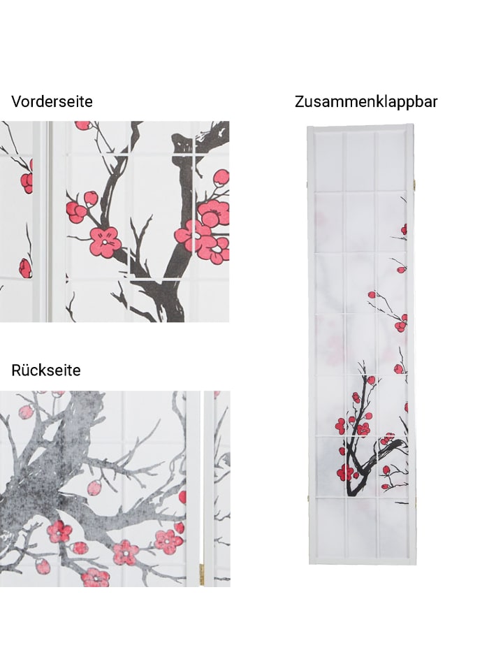 Homestyle4u 4-tlg. Paravent in Weiß 176x175 günstig kaufen onesize
