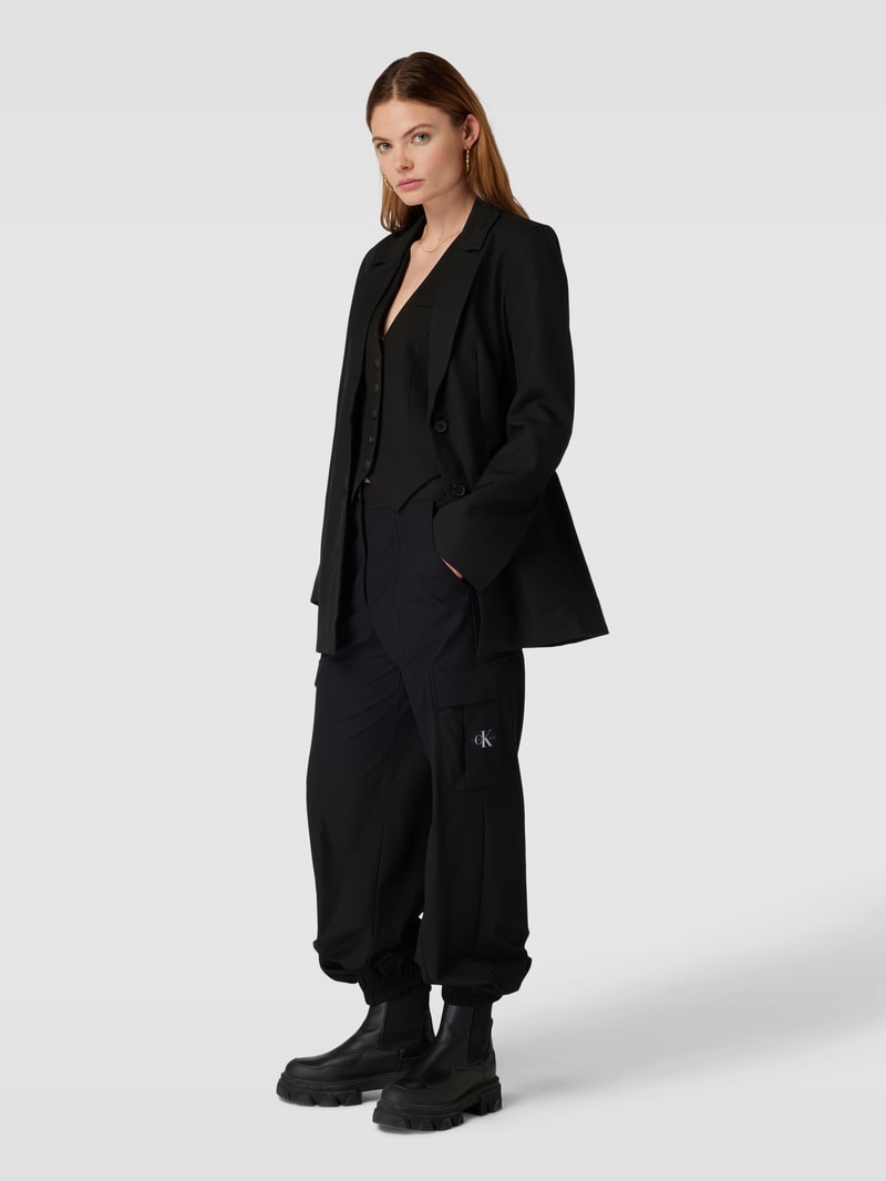 Blazer mit Reverskragen Modell 'NEVA' in schwarz
