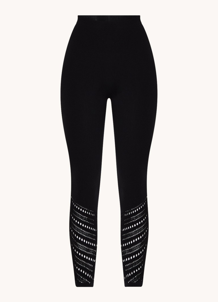 Wolford high-waist leggings in virgin wool blend with openwork detail
