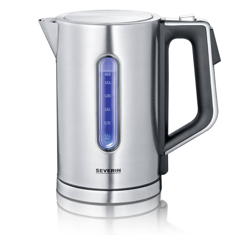 SEVERIN Wasserkocher 1.7 L Schwarz, Silber 3000 W WK 3418