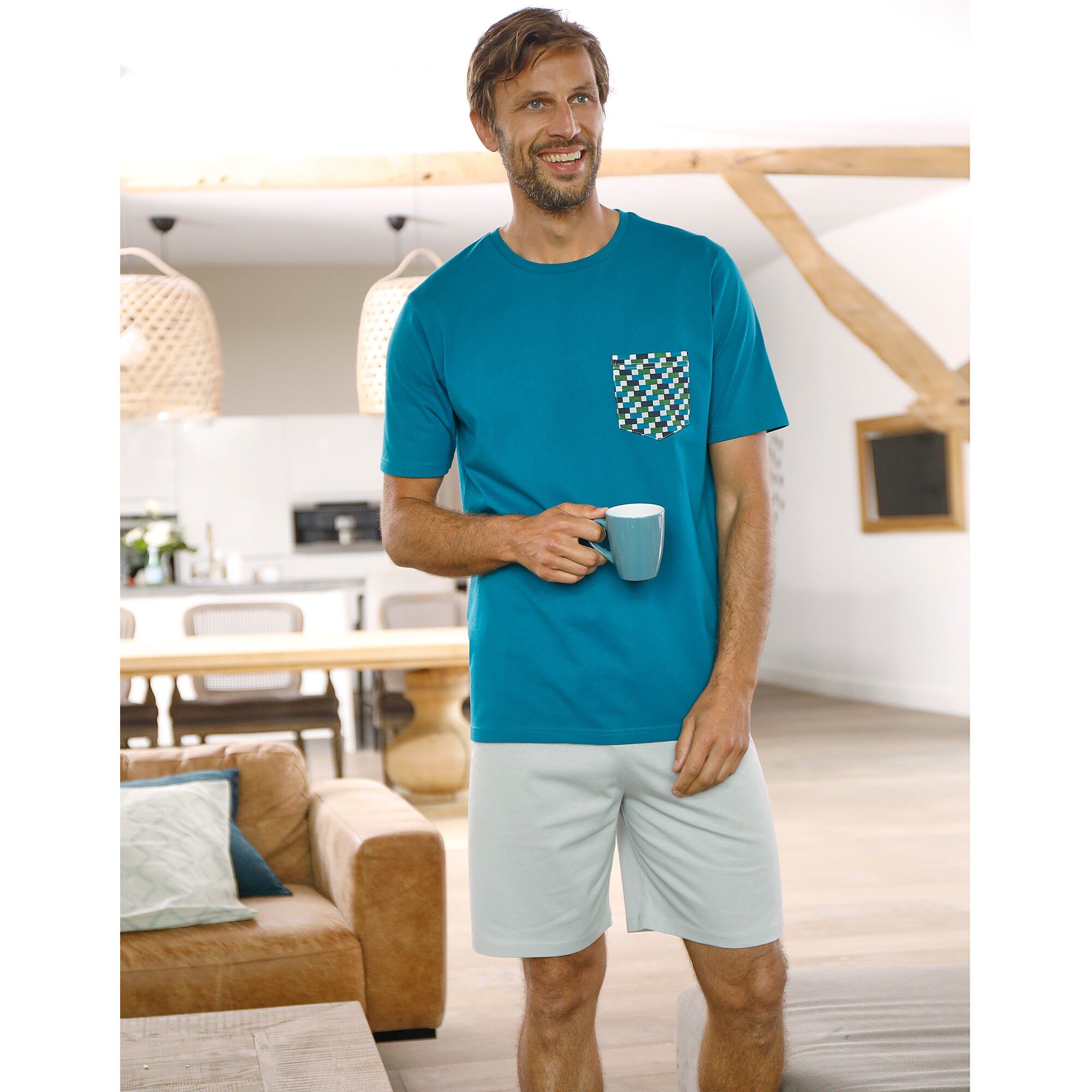 Short pyjama gris