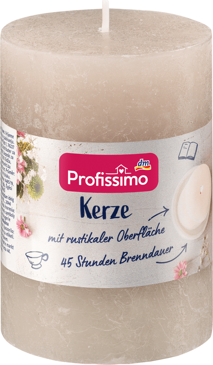 Kerze rustik 100/68 greige, 1 St