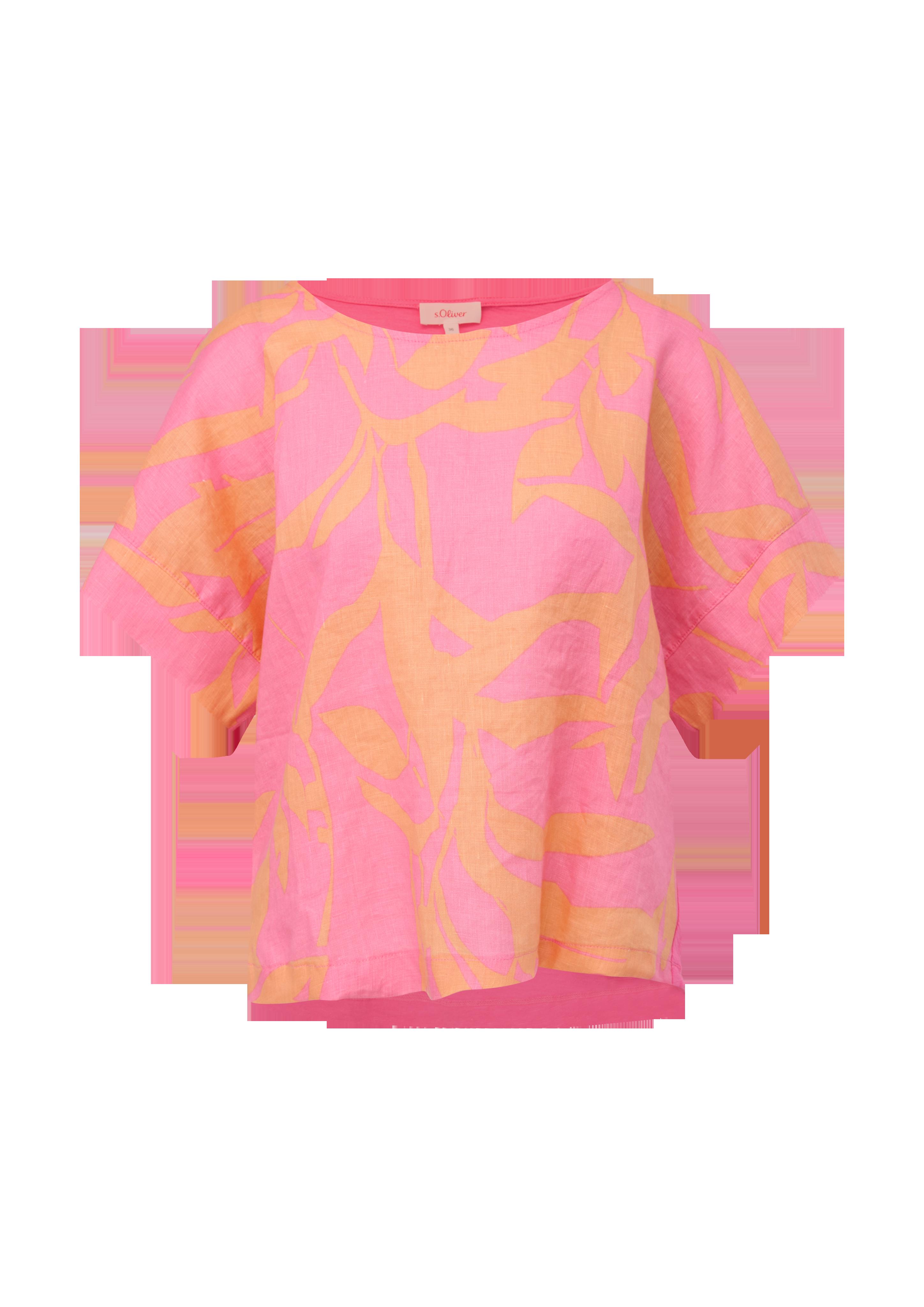 Blusenshirt mit Leinen-Front  2132145-44A3