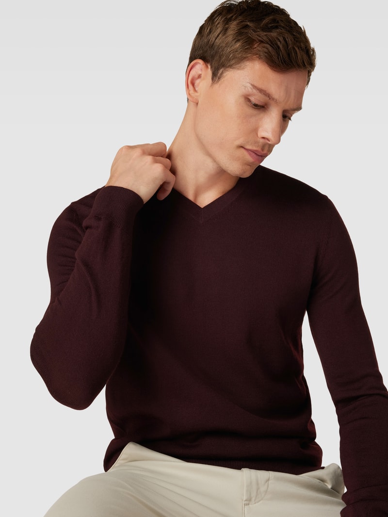 Strickpullover in bordeaux rot