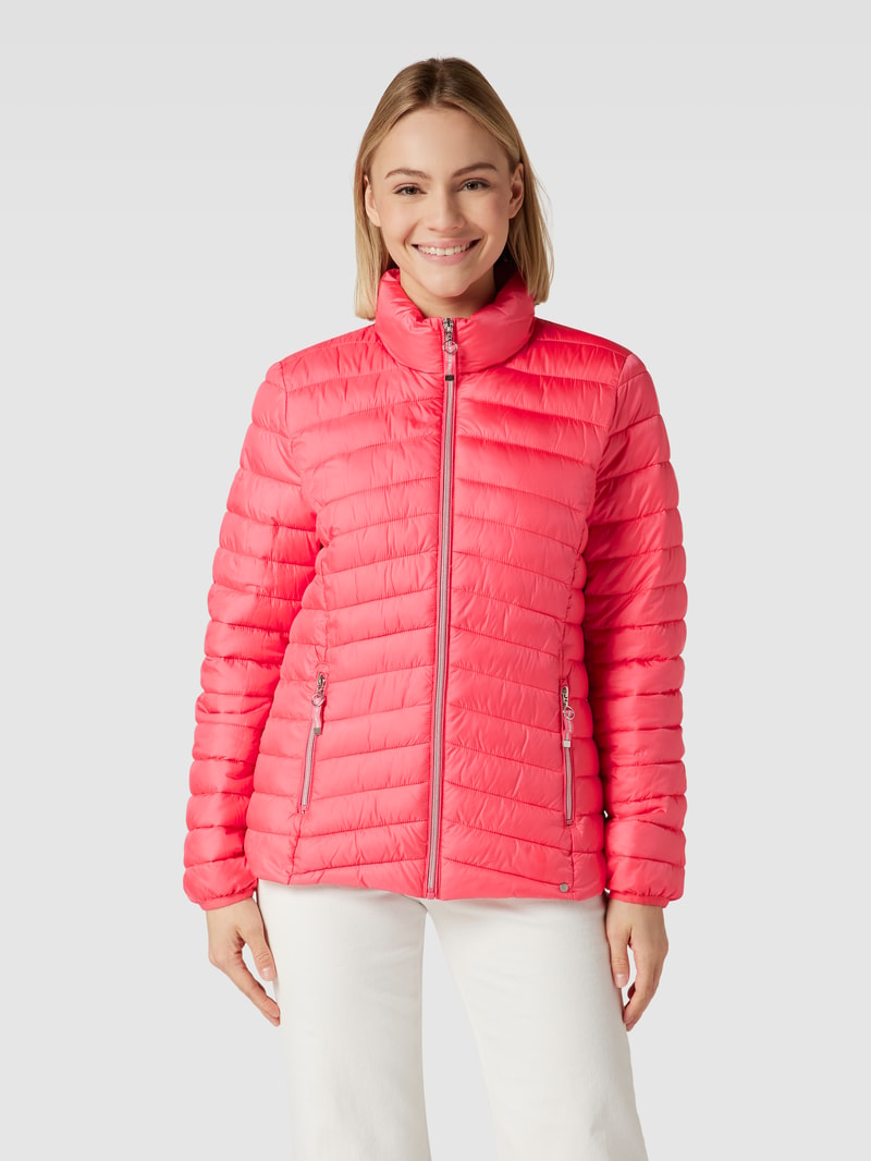 Steppjacke mit Stehkragen in pink