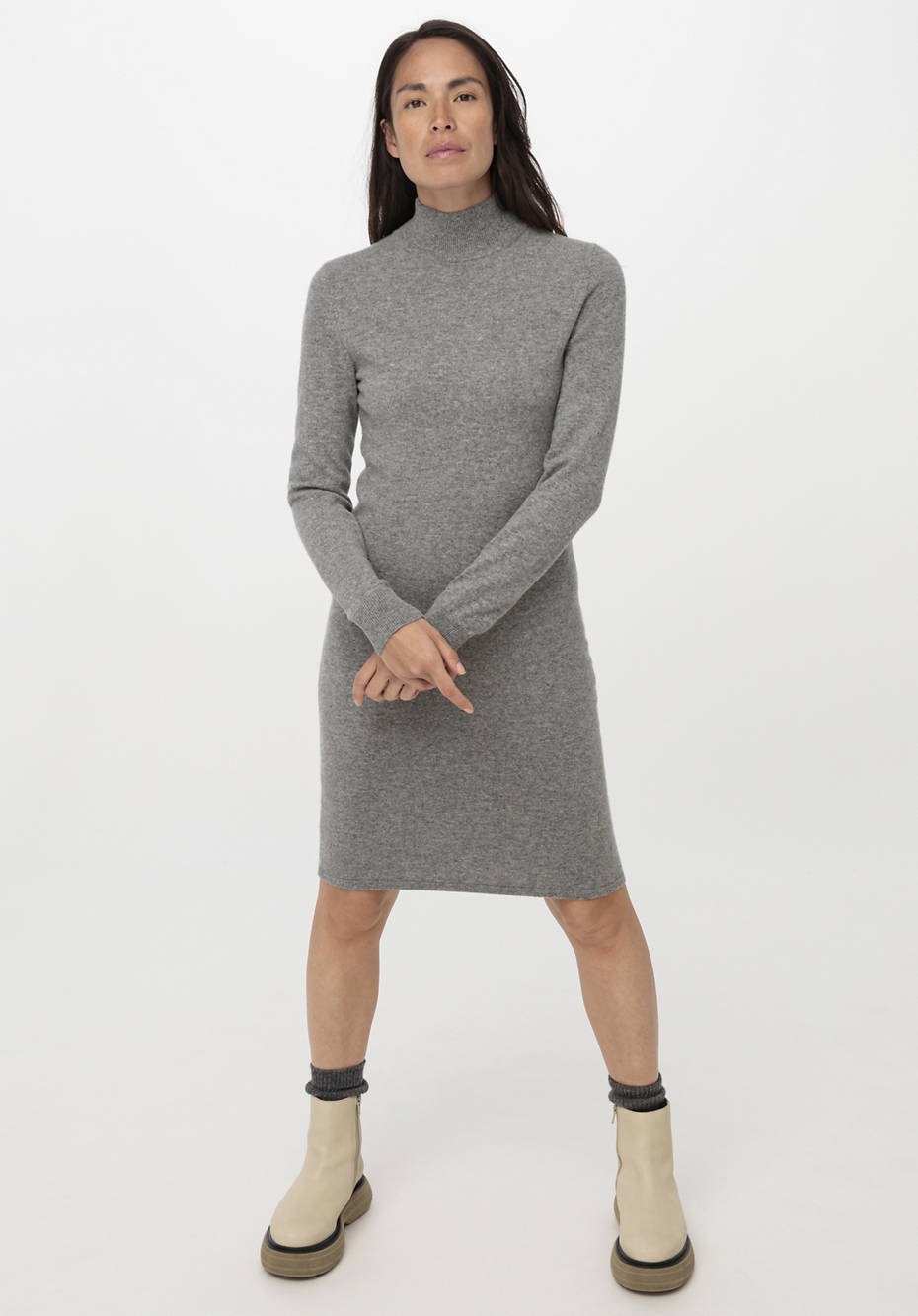 Strickkleid aus Bio-Merinowolle mit Kaschmir