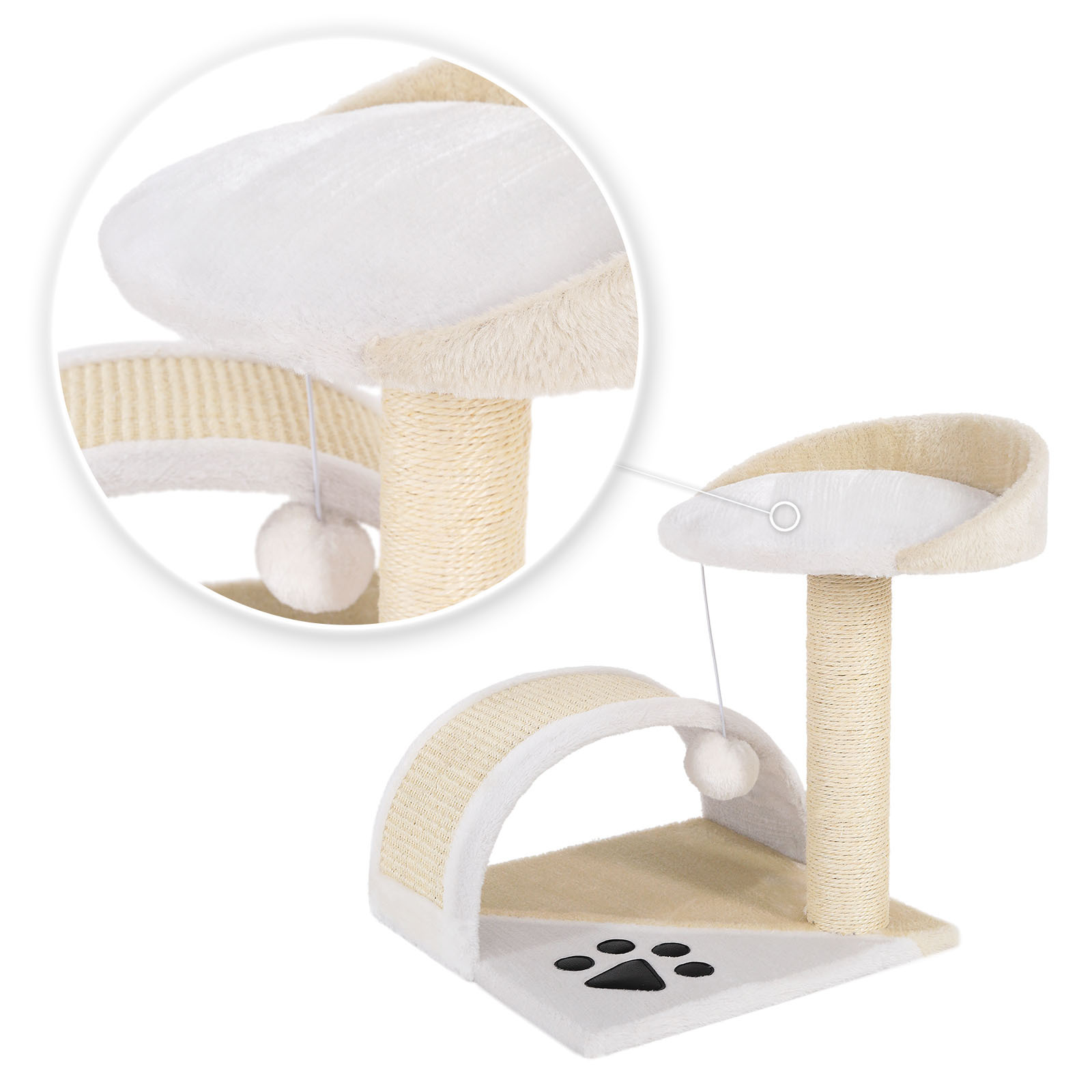 Lionto Kratzbäume Lionto Kratzbaum Höhe 43 cm weiß/ beige