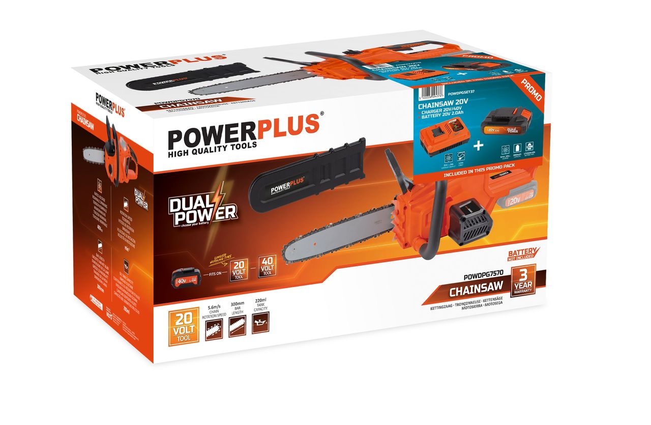 Powerplus Akkukettensäge inkl. 20V Akku und Ladegerät POWDPGCSS1