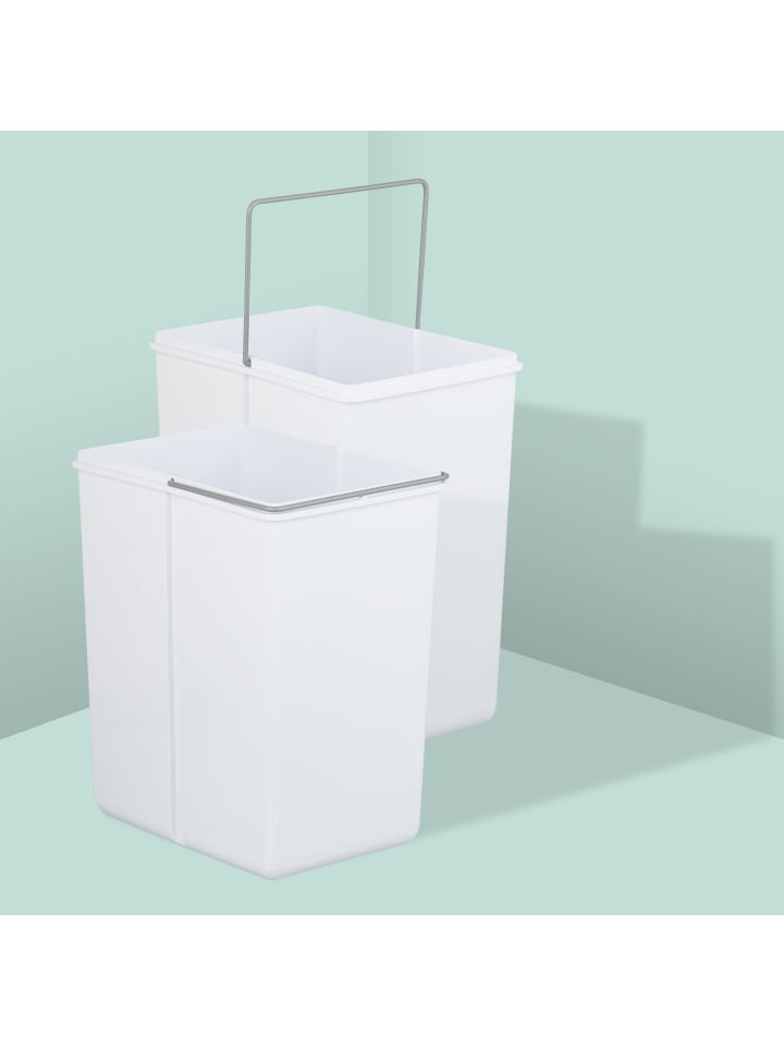 relaxdays Einbaumülleimer in Weiß - 2x 20 l günstig kaufen onesize