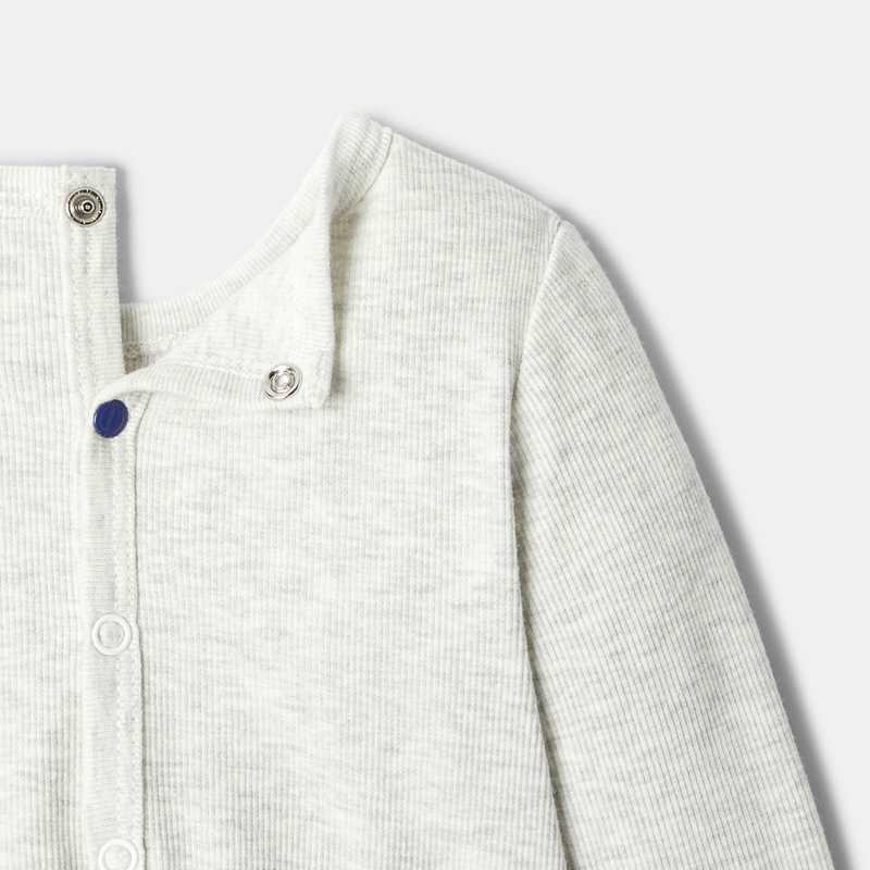 Dors-bien à manches longues en coton blanc mixte Absorba