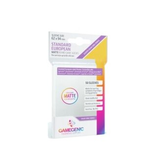 Gamegenic - Matte Standard European-Sized Sleeves 62 x 94 mm - Clear (50)