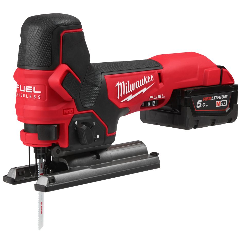 Milwaukee 4933500556 M18 FUEL FBJS-502X Akku-Stichsäge, 2x 5,0-Ah-Akku und Ladegerät im Koffer