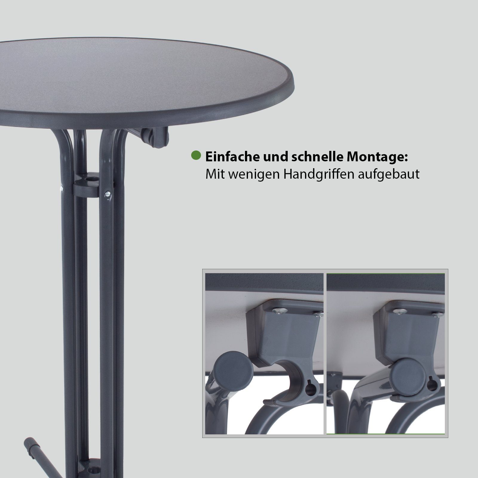 TRUTZHOLM Stehtisch Set Stehtisch klappbar Ø 80 cm & Husse Tischdecke bügelfrei für Gastro (Set aus Stehtisch und Husse)