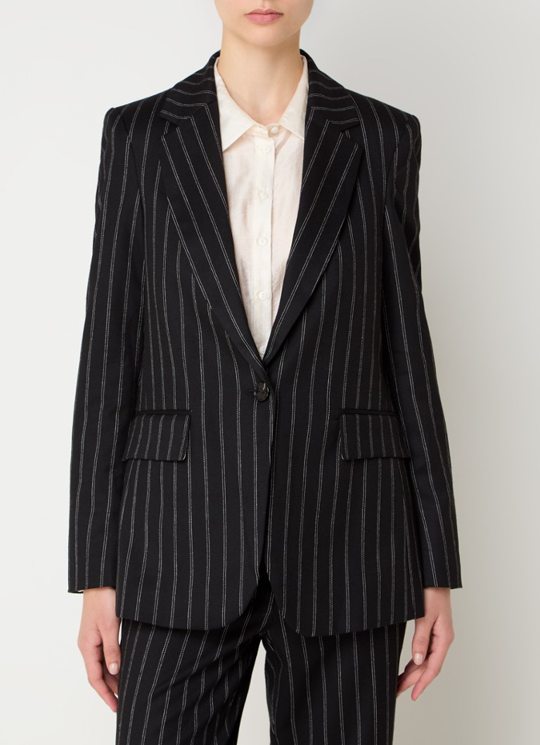 Expresso Blazer with pinstripe and flap pockets