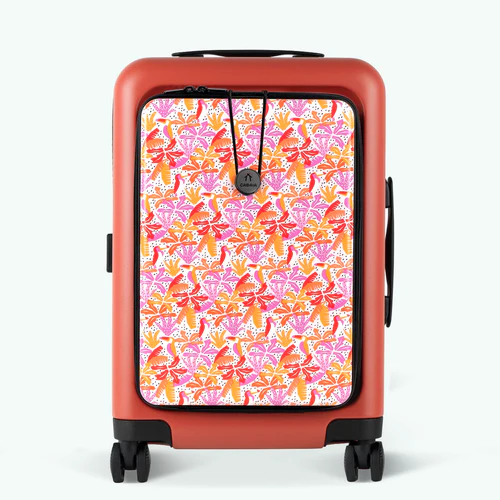 LHR 4-wheel hard-shell suitcase with orange CPH pouch