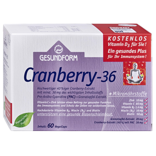 GESUNDFORM Cranberry 36 Kapseln  60 St  Kapseln