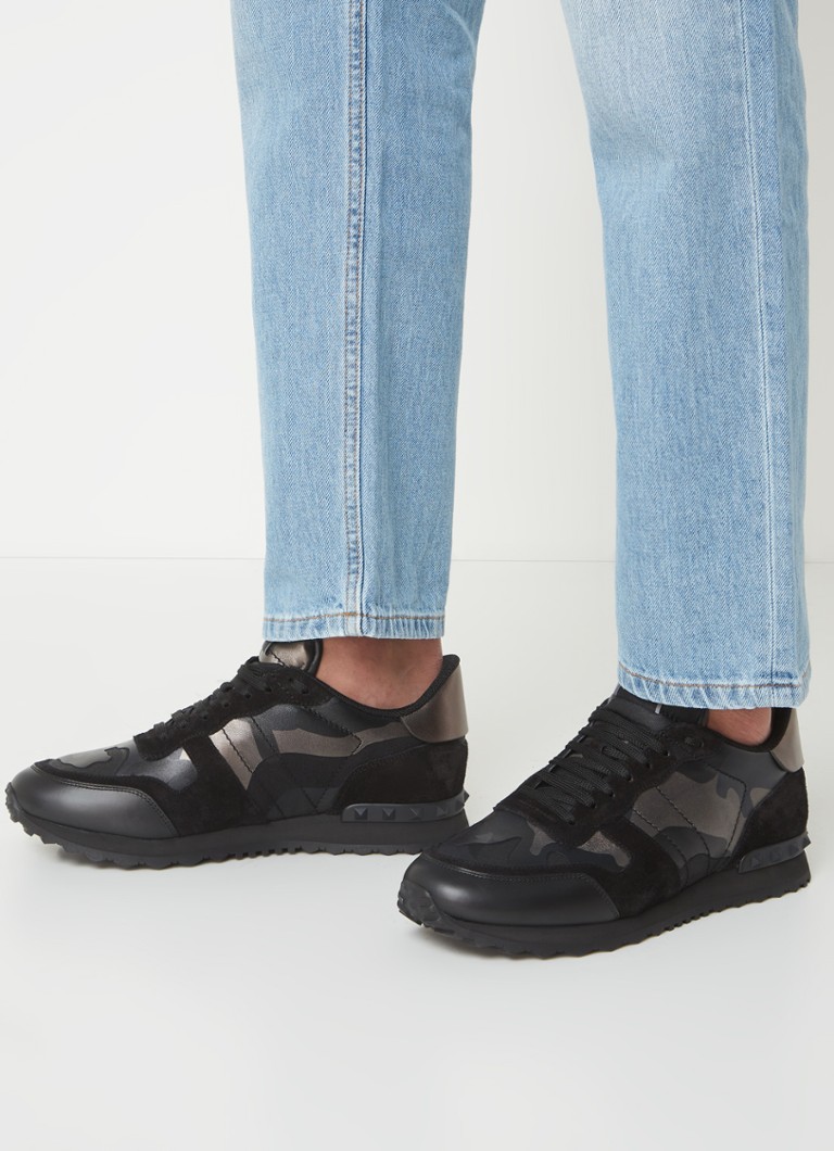 Teniși din piele Valentino Garavani Rockrunner cu detalii decorative