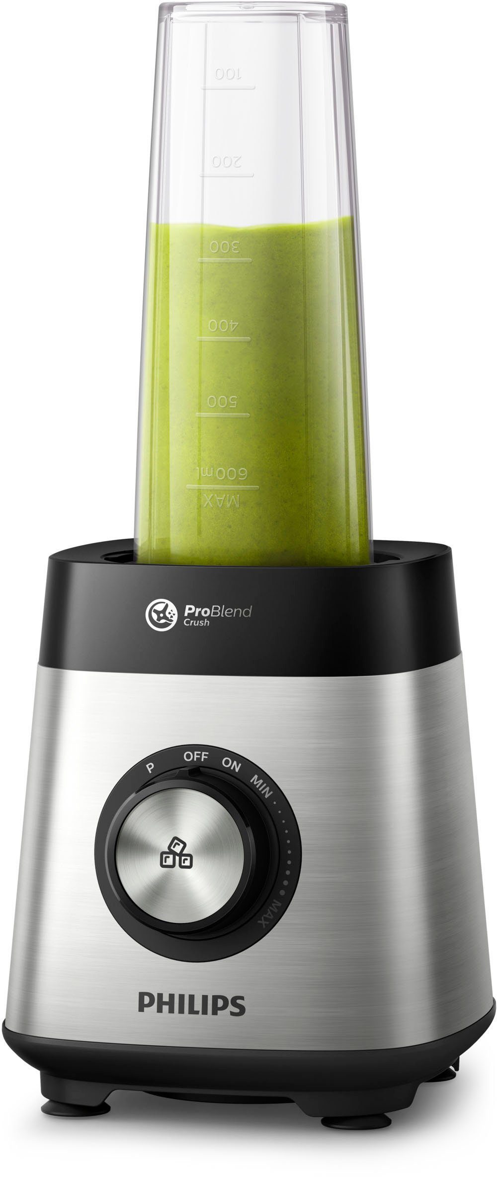 Philips Standmixer HR3573/90, 1000 W, 27.000 U/Min. und 1,5l Volumen, inkl. Glasbehälter mit Trinkaufsatz