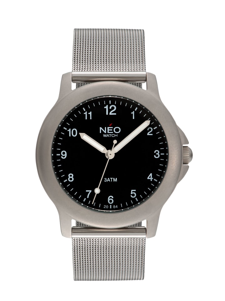 NEO Watch NEO Watch Armbanduhr aus Edelstahl in Silber/Schwarz günstig kaufen onesize