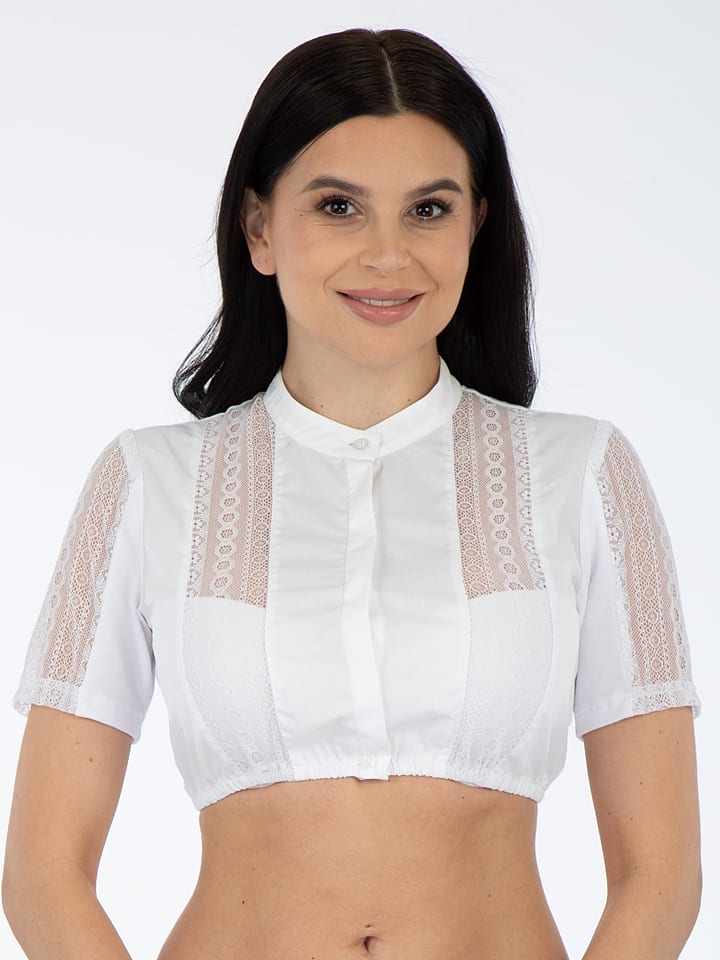 Turi Landhaus Dirndlbluse in Weiß günstig kaufen