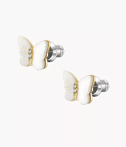 Fossil Ohrstecker Sutton Radiant Wings Butterfly Perlmutt weiß