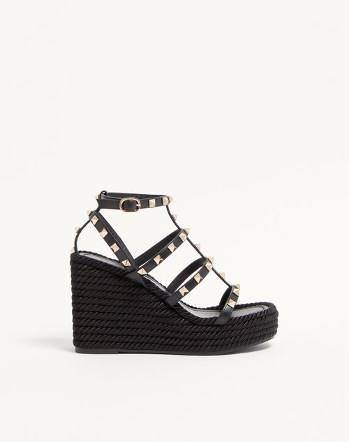 Rockstud kilehæl med 95 mm kalveskindsremme