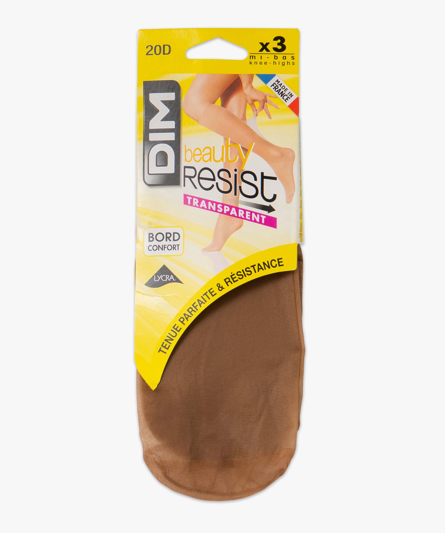 Mi-bas femme transparent Beauty Resist (lot de 3) beige clair | GEMO
