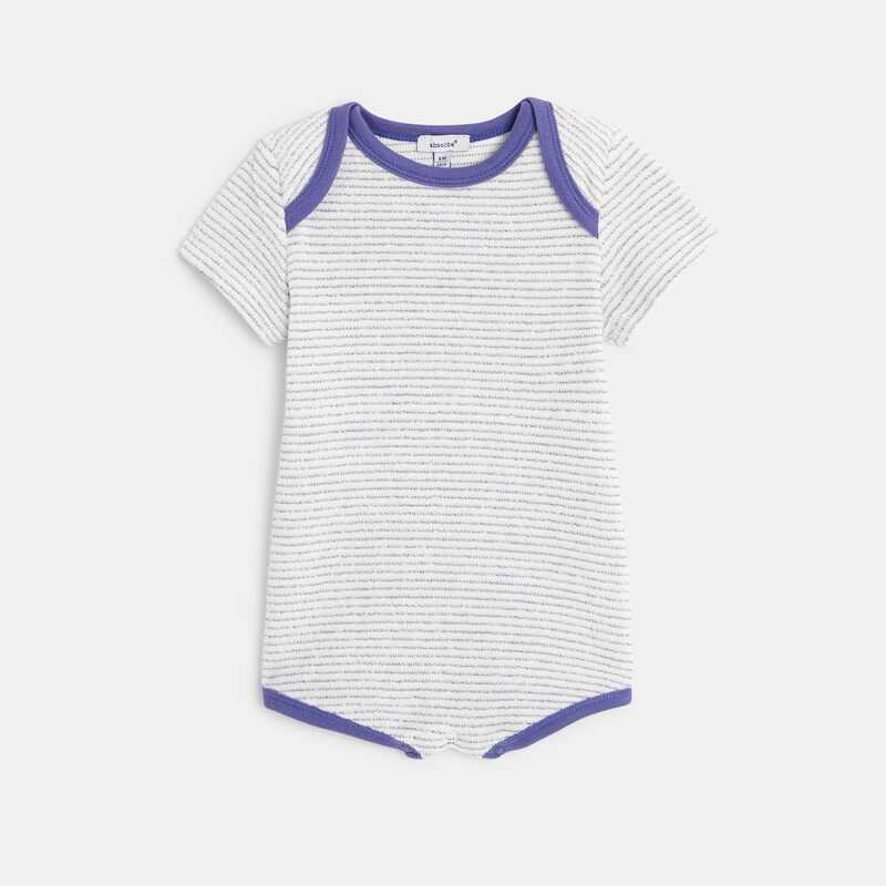 Combishort en coton éponge bébé violet Absorba