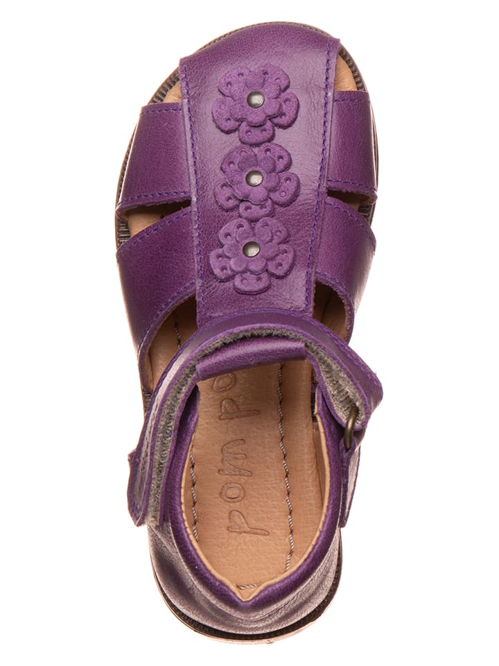POM POM Leder-Halbsandalen in Lila günstig kaufen