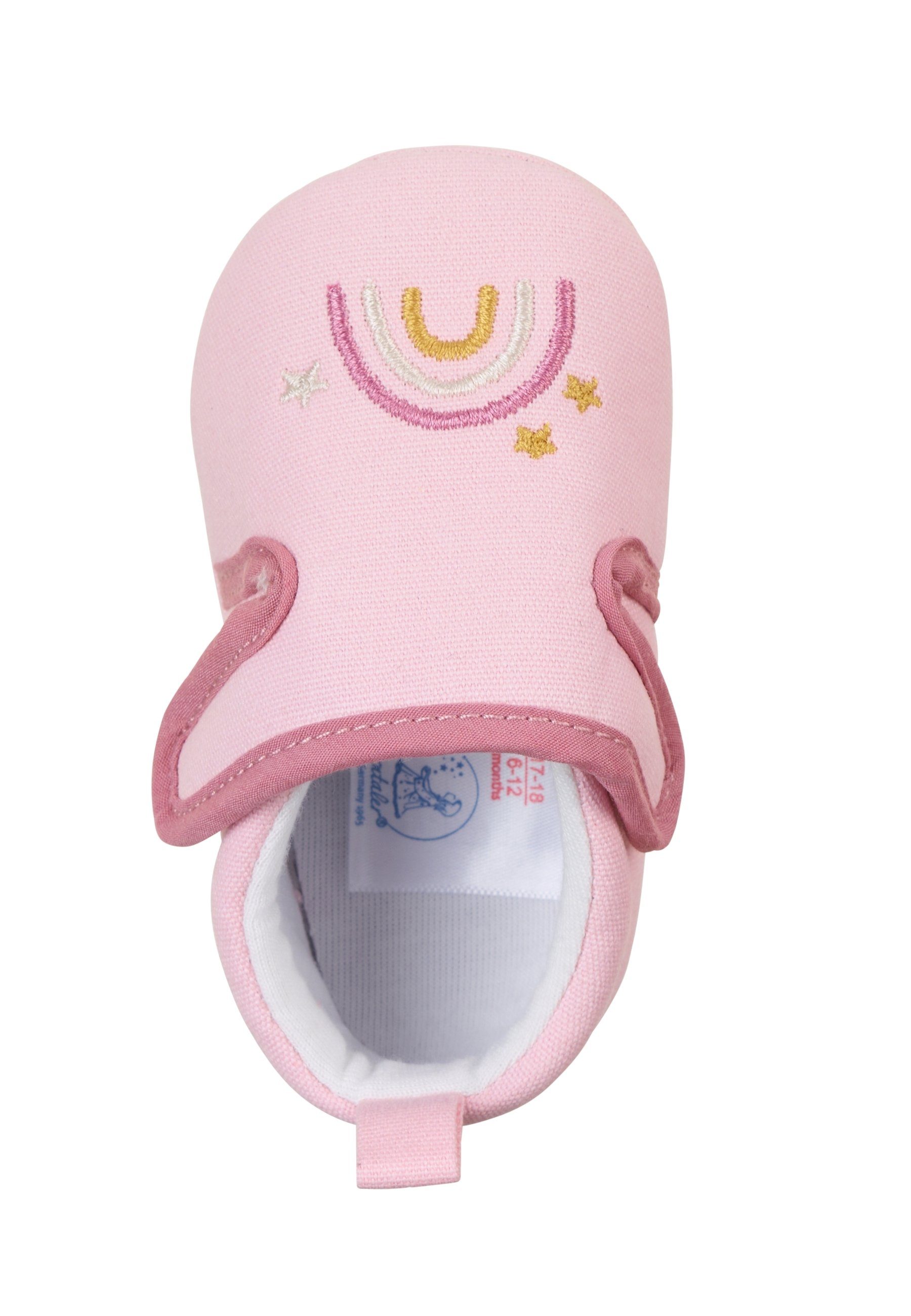 Sterntaler® Babykrabbelschuh Wolke Krabbelschuh (1-tlg., Baby Hausschuhe mit süßen Stickerein, Babyschuhe weich) Krabbelschuhe Baby mit Klettverschluss und Anti-Rutsch-Sohle