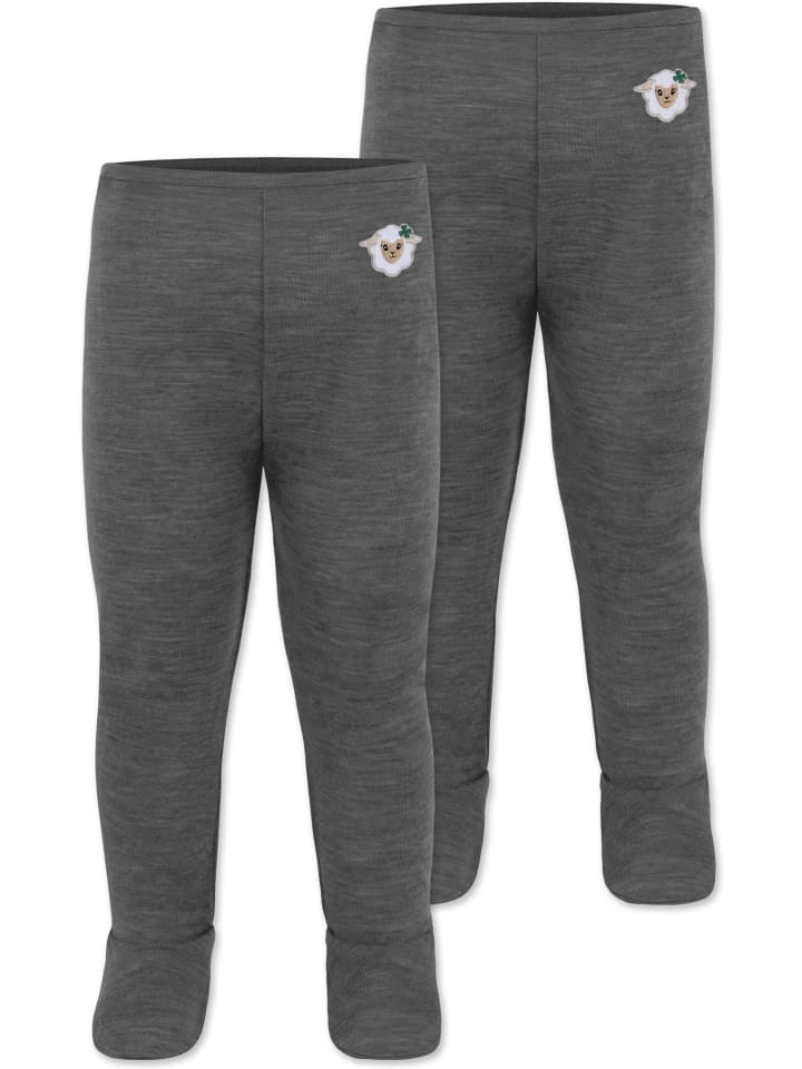 Normani Outdoor Sports 2er Pack Baby Merino Hose mit Füßen in Anthrazit günstig kaufen
