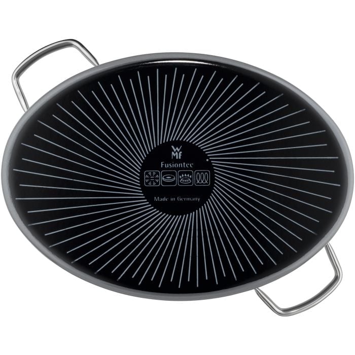 Fusiontec Mineral BrÄter mit Glasdeckel, oval, 36 cm, Platinum