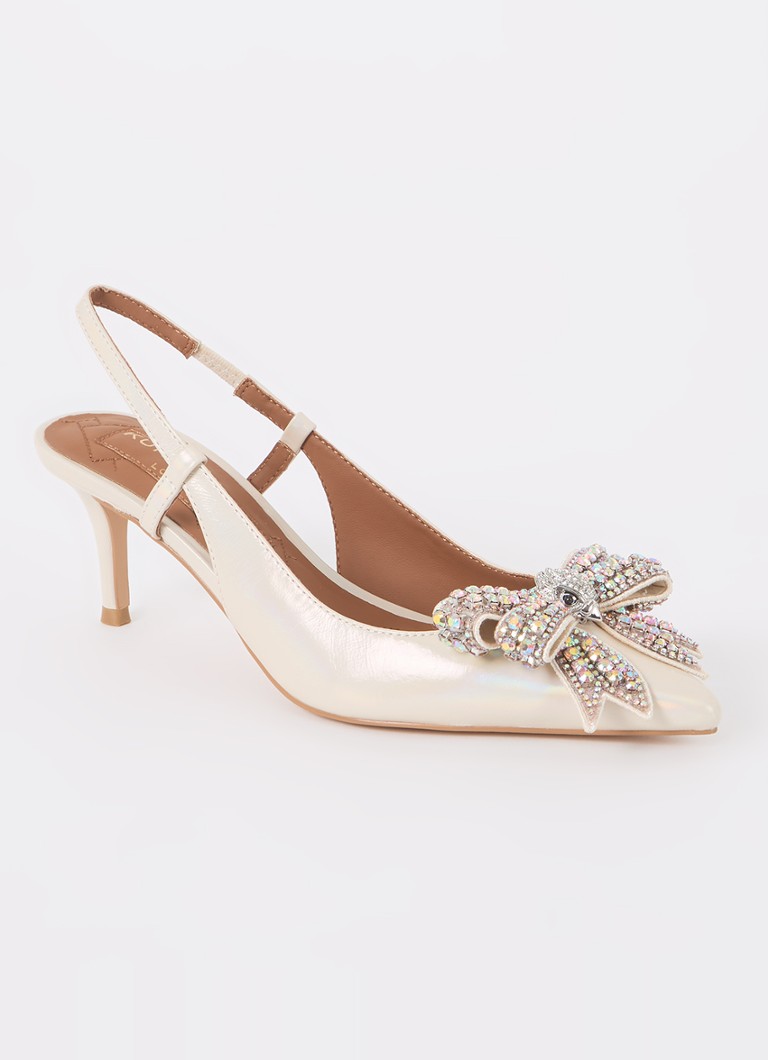 Kurt Geiger Belgravia leather slingback with rhinestones