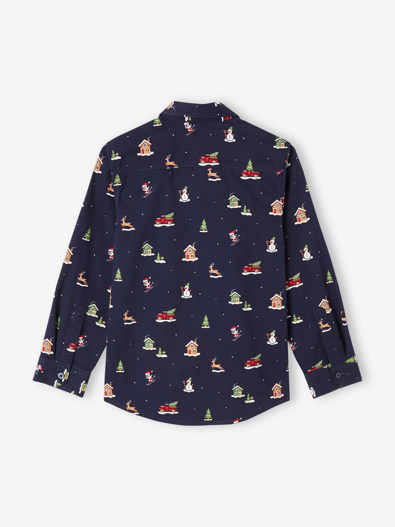 Vertbaudet Weihnachtliches Jungen Hemd - marine
